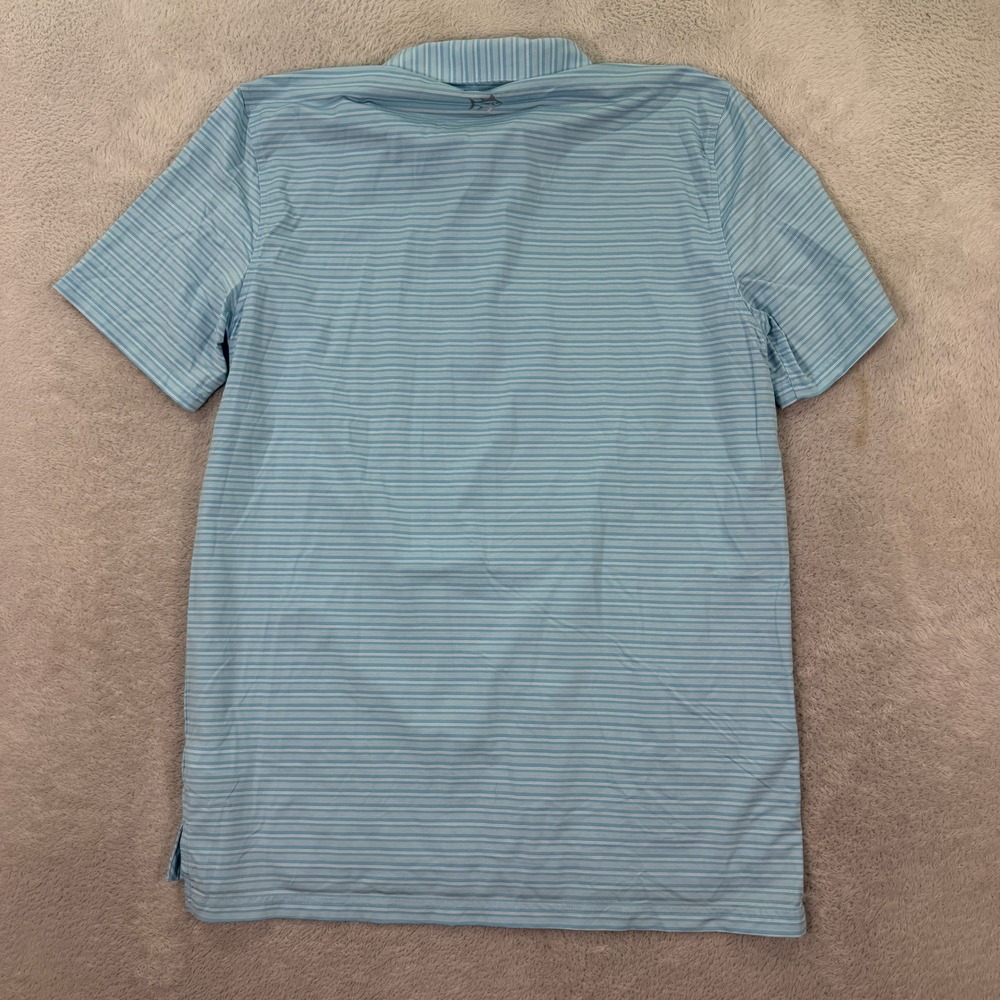 Southern Tide Mens Medium Polo Shirt Blue Striped Brrr Cooling Performance Golf - Picture 8 of 11